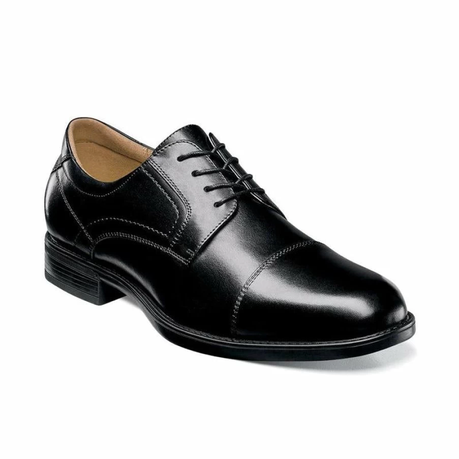 Best * Men'S Midtown Cap Toe Oxford Black Florsheim Best-Selling